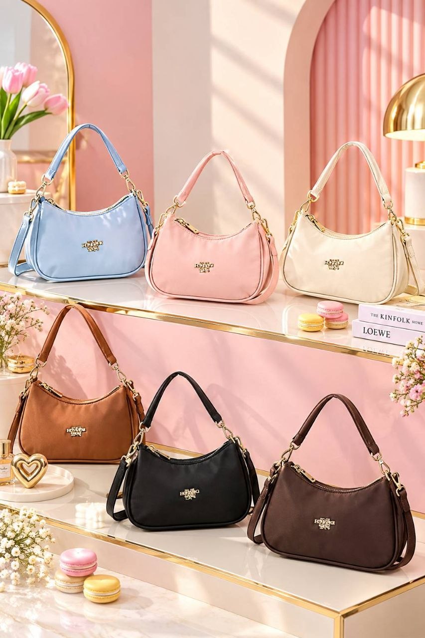 کیف زنانه مدل کوچ قایقی جنس مینیمال کوچ وارداتی ابعاد ۱۸_۱۰بارنگبندی متنوع